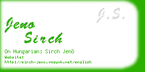 jeno sirch business card