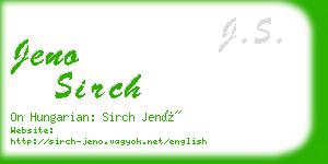 jeno sirch business card